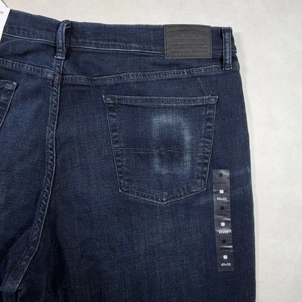 NWT Lucky Brand 363 Vintage Straight Mens Jeans 42x32 Huron Dark Blue Coolmax